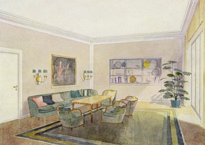 Interiéry 30. let: Přijímací místnost (barevná lito) od Frans Arnold Breuhaus de Groot