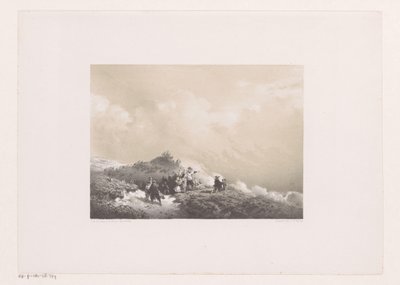 Lidé v dunách sledují loď v nouzi od Frans Arnold Breuhaus de Groot
