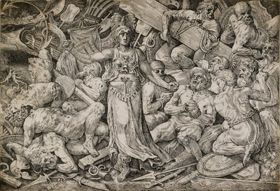Victoria obklopená vězni a trofejemi, 1552. od Frans Floris