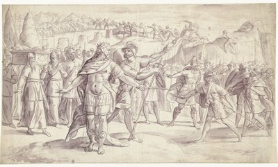 Lidé Izraele překročí řeku Historie Joshuy, ? (4?) (název série) od Frans Francken (I)