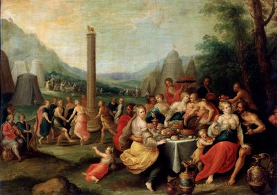 „Klanění zlatého telete“, konec 20. let 17. století. od Frans Francken II