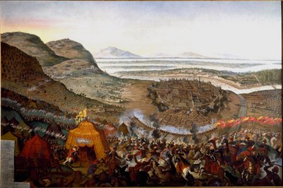 Pohled na bitvu u Vídně 12.9.1683 na kopci Kahlenberg od Frans Geffels