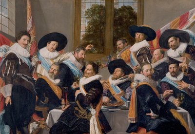 Banket důstojníků občanské gardy Calivermen od Frans Hals