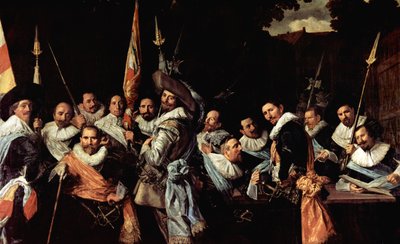 Setkání důstojníků a seržantů Občanské gardy Calivermen od Frans Hals