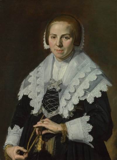 Portrét ženy s vějířem, c. 1640 od Frans Hals