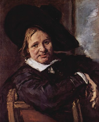 Portrét sedícího muže v měkkém klobouku od Frans Hals