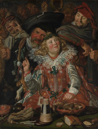 Shrovetide Revelers (The Merry Company) c.1615 (olej na plátně) od Frans Hals