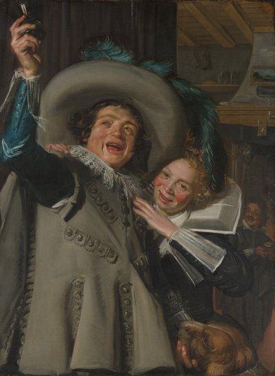 Mladý muž a žena v hostinci od Frans Hals