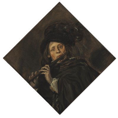 Mladý muž hraje na flétnu od Frans Hals