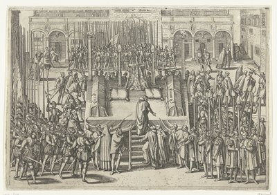 Lešení po stětí Egmonda a Horna, 1568 od Frans Hogenberg (attributed to)