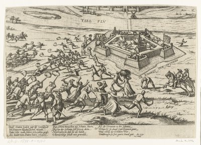 Obsazení pevnůstky v Zutphen, 1591 Série 10: Nizozemské a zahraniční akce, 1587-1612 (název série) od Frans Hogenberg (workshop of)