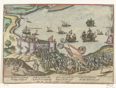 Fort Rammekens dobyta, 1573 od Frans Hogenberg