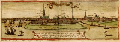 Mapa Hamburk 1572 od Frans Hogenberg