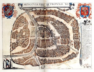 Mapa Moskvy, 1572 od Frans Hogenberg