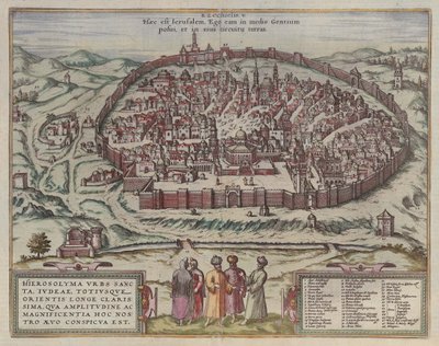Mapa Jeruzaléma od: Jansson, Jan Mapa slavných měst Španělska, Amsterdam, 1657, 1657 od Frans Hogenberg