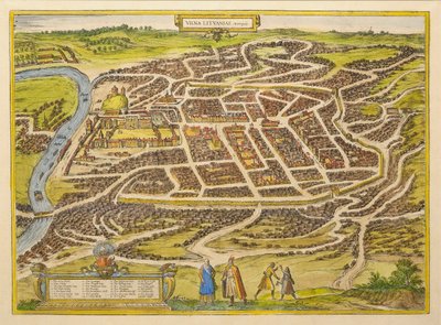 Vilnius z prvního divadla na světě od Georga Brauna, 80. léta 16. století od Frans Hogenberg