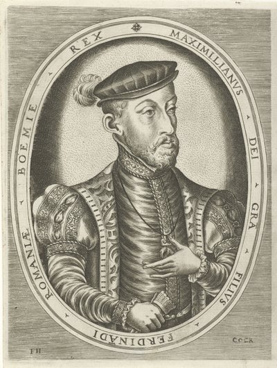 Portrét císaře Maxmiliána II Portréty králů, královen, princů a princezen (název série) od Frans Huys