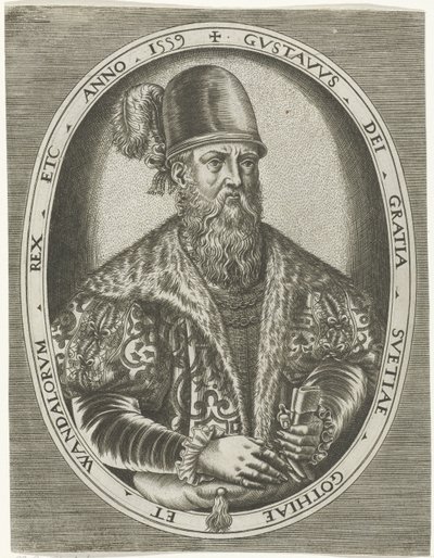 Portrét švédského krále Gustava I Portréty králů, královen, princů a princezen (název série) od Frans Huys