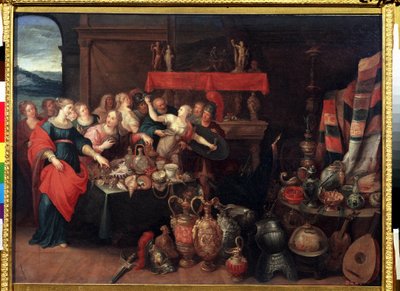 ""Achilles uznal Odysseus mezi dcerami krále Lycomeda"" (Achilles uznal) Obraz Franze (Franse) Franckena II. mladšího (1581-1642) cca 1640 Puškinovo muzeum Moskva od Frans II Francken