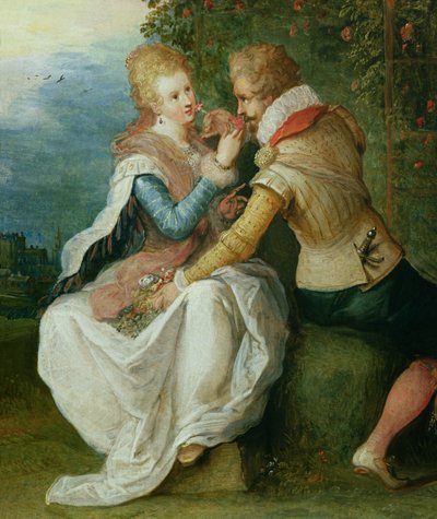 Dva milenci v zahradě od Frans II Francken the Younger