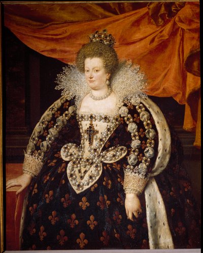 Portrét Marie de Medici (1573 - 1642), manželky Jindřicha IV. a matky Ludvíka XIII. Obraz Franse Pourbuse Le Jeune (Francois (Franz) Porbus) od Frans II Pourbus