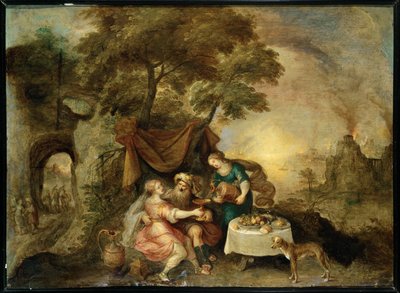 Lot a jeho dcery (malba na plátně) od Frans II the Younger Francken
