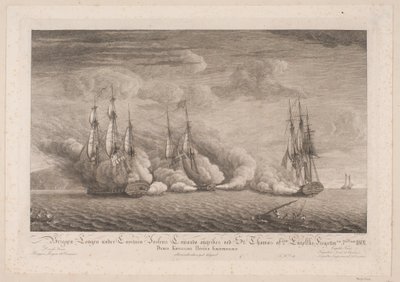 Briga Lougen je napadena v St. Thomas, 3. března 1801 od Frans Martin Dodt