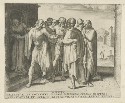 Lot nabádá dav, aby se uklidnil Incestus (název na předmětu) Historie osudu (název série) od Frans Menton
