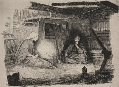 Marie, Ježíšek a Josef na Štědrý den od Frans Schwartz