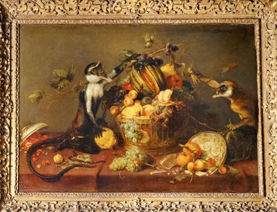 Dvě opice přepadnou koš s ovocem... od Frans Snyders