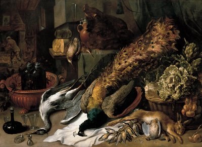 Zátiší s chladničkou na víno od Frans Snyders