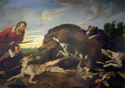 Lov na divoké prase, kolem roku 1640 od Frans Snyders or Snijders