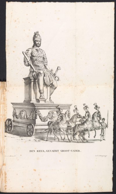 Obří dědeček v Procesí pro Saint Rumbold, 1825 Den Reuse, nazývaný Grand-Father (název na objektu) od Frans Vervloet