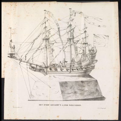 Loď jako plovák v průvodu pro Saint Rombout, 1825 Loď se jmenuje 