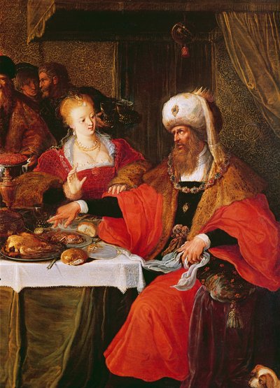 Herodes a Herodias na svátek Heroda (detail 222483) od Frans the Elder Francken