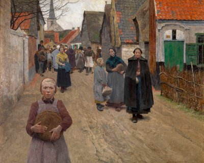 Distribuce chleba na vesnici od Frans Van Leemputten