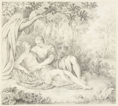 Láska pár pod stromem od Frans van Mieris (II)