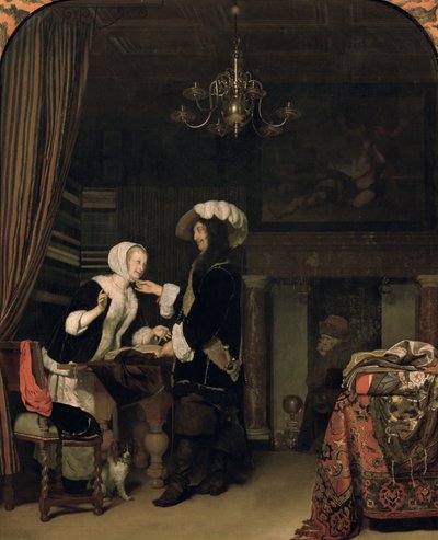 Cavalier v obchodě od Frans van Mieris the Elder