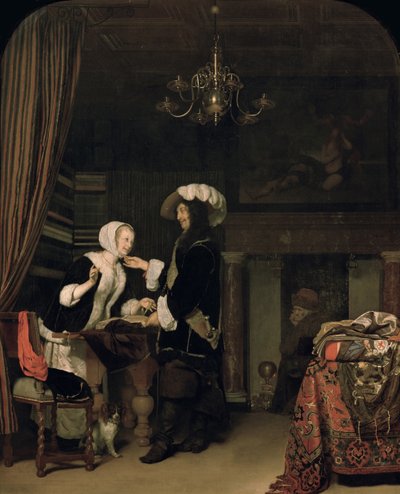 Kavalír v obchodě, 1660 od Frans van Mieris the Elder