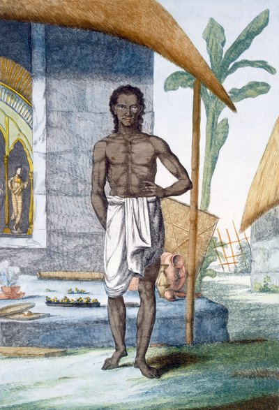 Malíř a sochař z „Hinduisté aneb popis jejich způsobů, kostýmů a obřadů“, kolem 1808-12 (barevný lept) od Franz Balthazar Solvyns
