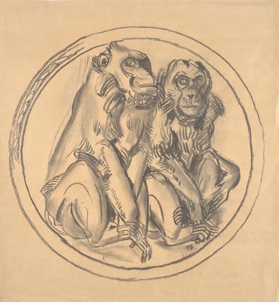 Průvan pro úlevu v opičím domě zoo Schönbrunn od Franz Barwig d. Ä.