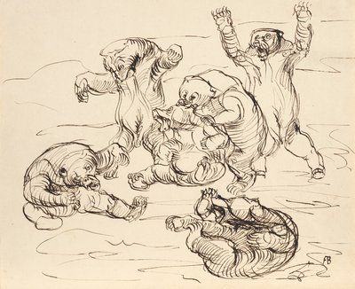 Bárající se medvědi od Franz Barwig d. Ä.