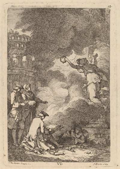 V Příchodu do Říma: pl. 6 od Franz Edmund Weirotter after Étienne de Lavallée Poussin