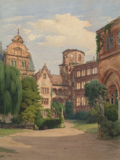Pohled na hrad Heidelberg od Franz Heinrich