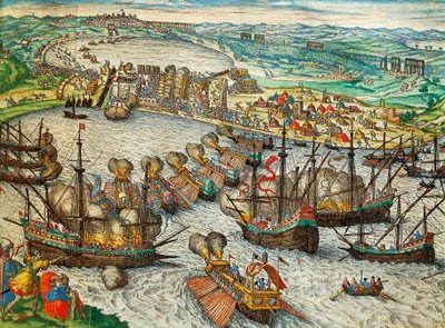 Zajetí La Goulette a Tunisu Charlesem V od Franz Hogenberg