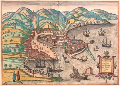 Chios nebo Chio, Řecko (rytina od Franz Hogenberg