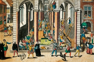 Ničení relikvií a soch v kostelech, duben 1566, rytina Franze Hogenberga (1535 - 1590), Náboženské války, Francie od Franz Hogenberg