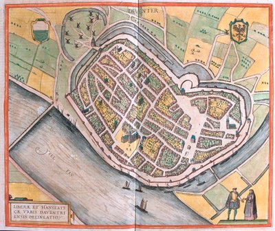 Deventer, Nizozemsko (rytina od Franz Hogenberg
