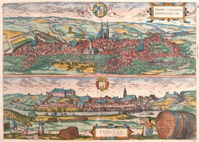 Eisleben a Tubingen, Německo (rytina od Franz Hogenberg