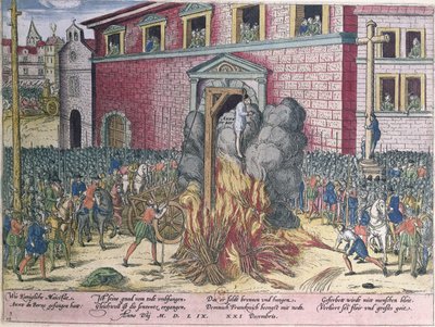 Oběšení Anny du Bourg (1521-59) Place de Greve, 23. prosince 1559 od Franz Hogenberg